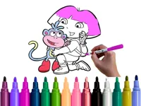 image Dora Coloring Fun Time